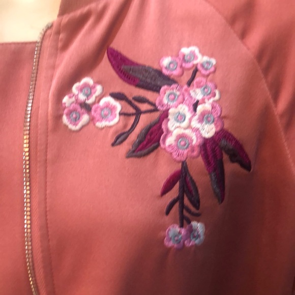 Pink Embroidered Bomber Jacket - Picture 2 of 5
